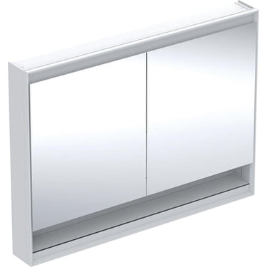 Geberit ONE spejlskab med underhylde og ComfortLight 2 låger væg 90 x 120 cm hvid/alu - 1
