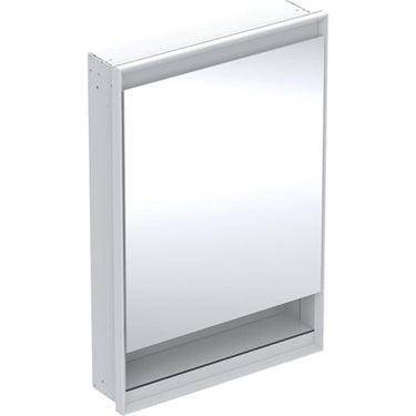 Geberit ONE spejlskab med underhylde og ComfortLight 1 låge hængsler venstre indbyg. 90 x 60 cm hvid/alu - 1