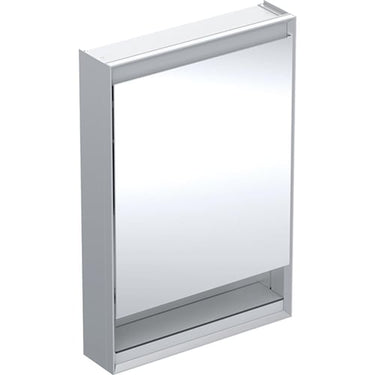 Geberit ONE spejlskab med underhylde og ComfortLight 1 låge hængsler venstre væg 90 x 60 cm alu - 1