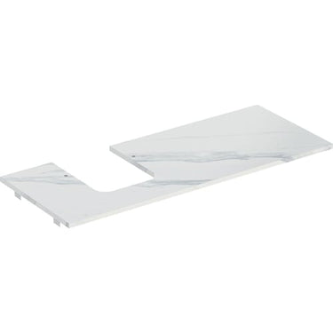 Geberit ONE bordplade t/håndvask udskæring venstre 120 x 2 x 47 cm hvid - 1