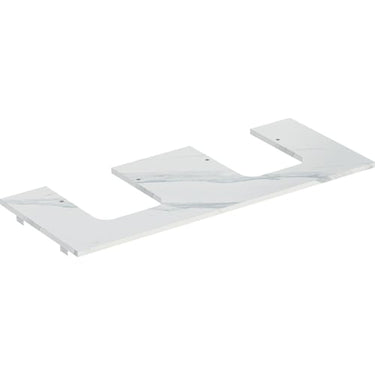 Geberit ONE bordplade t/håndvask dob. udskæring 120 x 2 x 47 cm hvid - 1