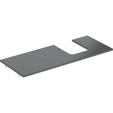 Geberit ONE bordplade t/håndvask udskæring højre 120 x 2 x 47 cm sort - 1