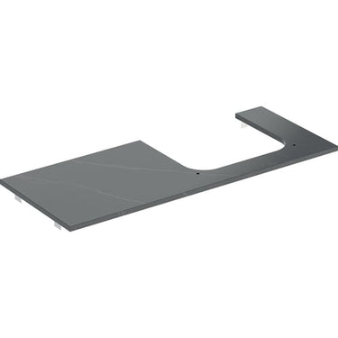 Geberit ONE bordplade t/håndvask udskæring højre 120 x 2 x 47 cm sort - 1