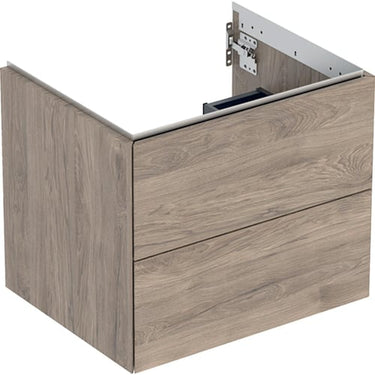 Geberit ONE underskab t/håndvask to skuffer 600 x 504 x 470 nød melamin - 1