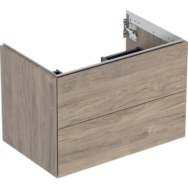 Geberit ONE underskab t/håndvask to skuffer 750 x 504 x 470 nød melamin - 1