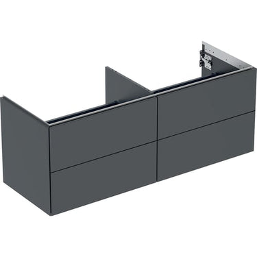 Geberit ONE underskab t/håndvask fire skuffer 1350 x 504 x 470 sort mat - 1