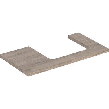 Geberit ONE bordplade t/håndvask udskæring højre 90 x 3 x 47 cm nød - 1