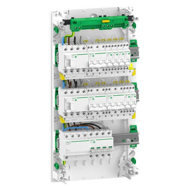 Færdigmonteret Resi9 XP PW gruppetavle 3 rækker 13M: 1xAFB 1xSPD + 2xRCD + 1xC16A 1PN + 5xC10A 1PN 1xC16A 3PN + 2xC10A 3PN - 1