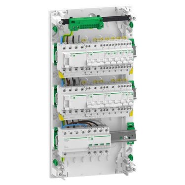 Færdigmonteret Resi9 XP PW gruppetavle 3 rækker 13M: 1xAFB 1xSPD + 2xRCD + 7xC10A 1PN + 2xC16A 3PN + 1xC10A 3PN - 1