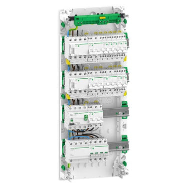 Færdigmonteret Resi9 XP PW 4 rækker 13M: 1xAFB 1xSPD + 2xRCD + 7xC10A 1PN + 2xC16A 3PN + 1xC10A 3PN og 1xRCD type B + 1xC20A 3PN - 1