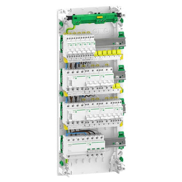 Færdigmonteret Resi9 XP PW gruppetavle 4 rækker 13M: 1xAFB 1xSPD + 2xRCD + 8xC10A 1PN + 2xC16A 3PN + 2xC10A 3PN - 1