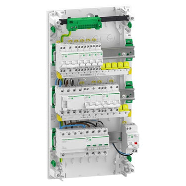 Færdigmonteret Resi9 XP PW 3 rækker 13M: 1xAFB 1xSPD + 1xRCD + 1xRCBO C10A 1PN + 1xC16A 1PN + 3xC10A 1PN + 2xC16A 3PN + 1xC10A 3PN - 1