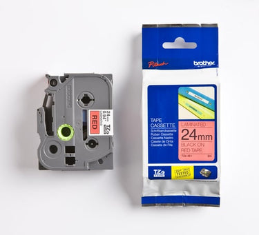 Brother TZe tape 24mmx8m sort/rød - 1