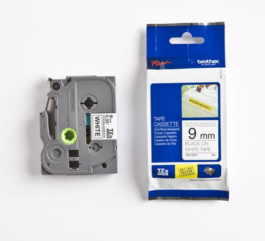 Brother TZeS tape 9mmx8m ekstra klæbende sort/hvid - 1
