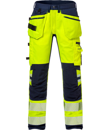 Hi-Vis håndværkerbuks 127734 gul/marine str C50 - 1