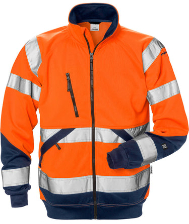 Fristads Hi-Vis sweat jakke kl.3 7426 orange/marine str 4XL - 1