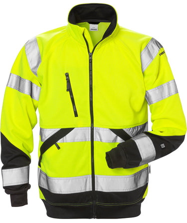 Fristads Hi-Vis sweat jakke kl.3 7426 gul/sort str S - 1