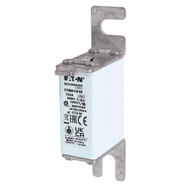 Sikrings link high speed 125 A AC 690 V DIN 000 aR DIN IEC single indicator live gripping lugs - 1