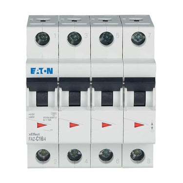 Automatsikring (MCB) C-karakteristik 16A 4-Pol 15kA 4-moduler UL1077 - 1