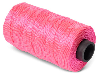G. Funder Mursnor 1,2 mm 100 meter 3-slået pink snor på plastspole - 1