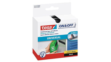 Tesa On & Off Burretape sort 2,50m x 20mm - 1