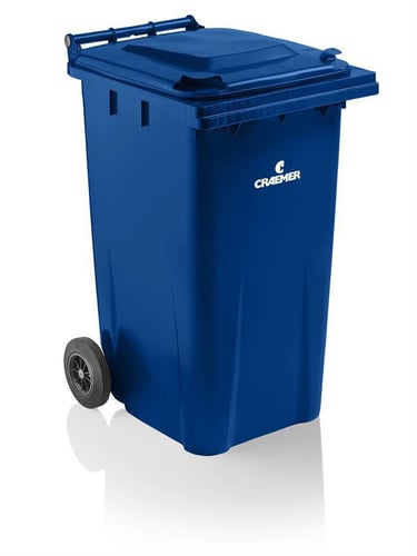 Industribeholder 240 L med hjul blå - 1