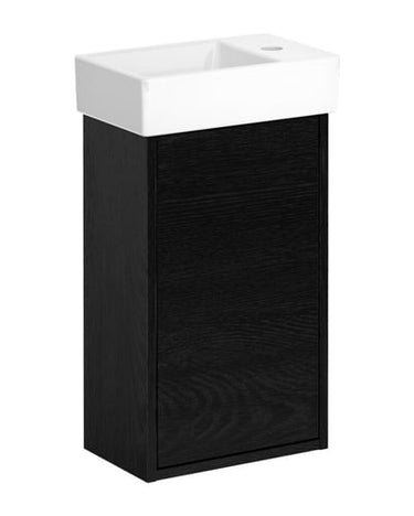 Gustavsberg Artic Small møbelsæt m/håndvask hh venstre 360 x 220 x 645 mm sort askefinér/hvid - 1
