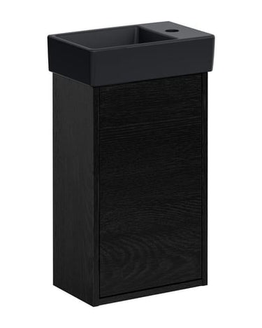 Gustavsberg Artic Small møbelsæt m/håndvask hh venstre 360 x 220 x 645 mm sort askefinér/sort - 1