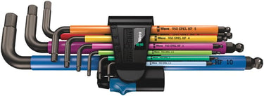 Wera stiftnøglesæt 950/9 Hex-Plus Multicolour HF 1 BlackLaser m/holdefunktion 9dele 1,5x90-10x224mm - 1