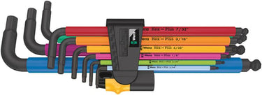 Wera 950/9 Hex-Plus Multicolour Imperial 2 Vinkelnøglesæt tommemål BlackLaser 9 dele - 1