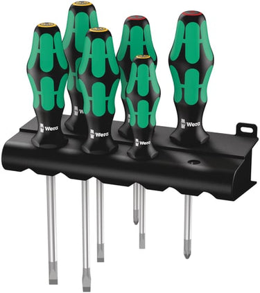 Wera 334/6 Rack skruetrækkersæt Kraftform Plus Lasertip + Rack 6 dele - 1