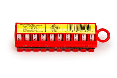 3M ScotchCode mærke 0 til 9 "Handy Marker" tape dispenser med tallene 0-9. 25 dispensere/æske - 1