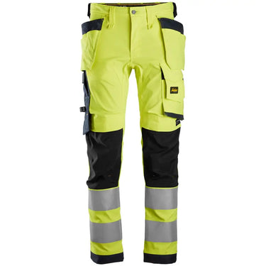 Snickers High-viz stretch buks m. hylsterlommer kl.2 6243 gul/navy str. 64 - 1
