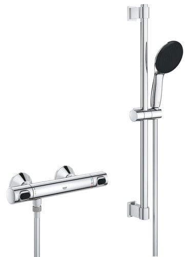 GROHE Precision Flow termostat + brusestangsæt 600mm krom - 1