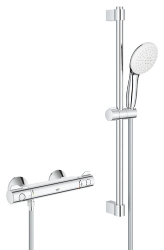 GROHE Grohtherm 800 termostat + brusestangsæt 600mm krom - 1