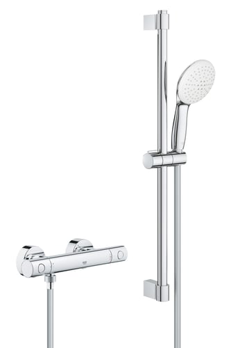 GROHE Grohtherm 800 Cosmo termostat + brusestangsæt 600mm krom - 1