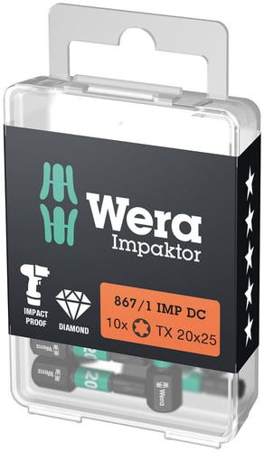 Wera 867/1 IMP DC Torx DIY Impaktor bits 20x25mm 10 stk - 1