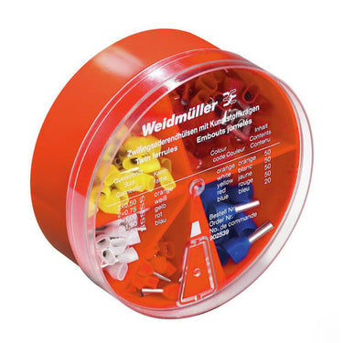 Terminalrør sortiment boks dobbelterminaler 0,5mm²-2,5mm² Weidmüller farvekode 250 STK ZH-BOX 0,5-2,5QMM - 1