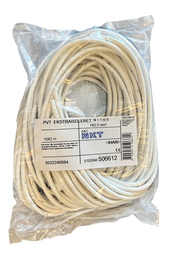 Monteringsledning PVT m/ekstra isolering 1X2,5 N + 1-9 - 1