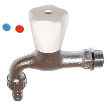 Aftapventil 1/2" med slf kronegreb matforkromet - 1