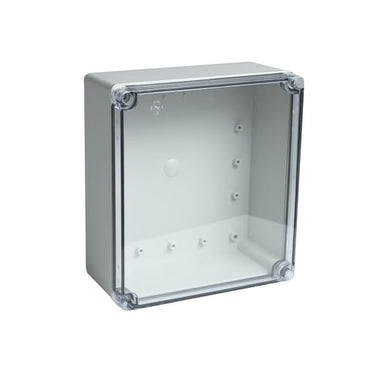 Monteringskasse i polykarbonat med transparent låg 210x230x100mm (BxLxH) IK 08 IP66/IP67 UL94 HB PC - 1