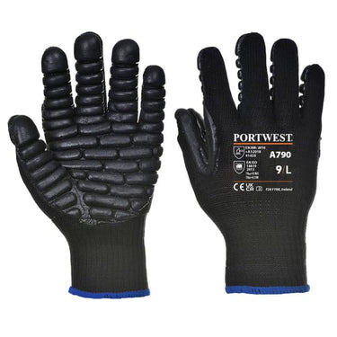 Portwest A790 Anti-vibrationshandske sort str 8 - 1
