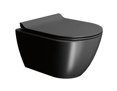 GSI Pura vægtoilet 50x36cm Swirlflush matsort - 1