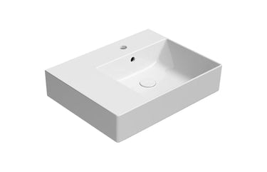 GSI Kube X håndvask asym 60x47cm væg hh/ovl hvid - 1