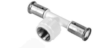 Henco pres tee med indvendig gevind 32 x 3/4" x 32 mm rustfrit stål - 1