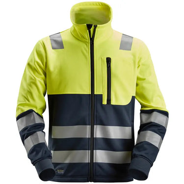 Snickers AllroundWork High-Vis fleecejakke 8035 gul/navy kl 2 str 2XL - 1