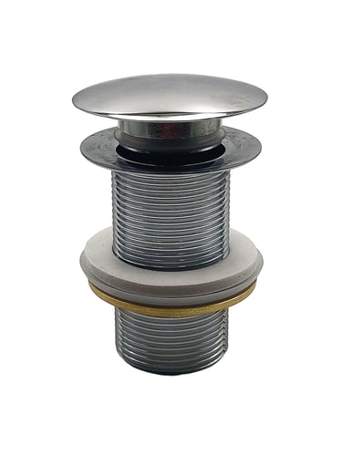Bundventil push-up 1 1/4" u/overløb krom - 1