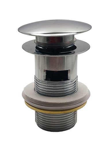 Bundventil push-up 1 1/4" m/overløb krom - 1