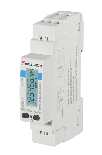 Energimåler 1-faset MID-B 45A direkte Puls DIN 17,5mm - 1