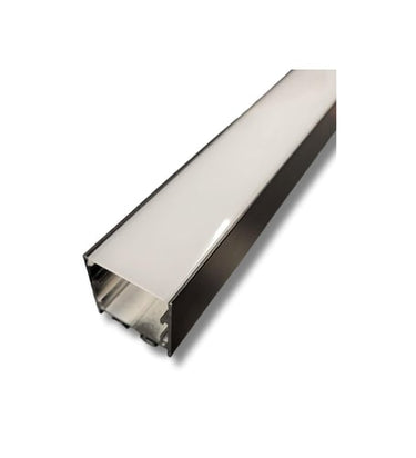 Alu profil 20 sort med opal cover - 2,5 m - 1